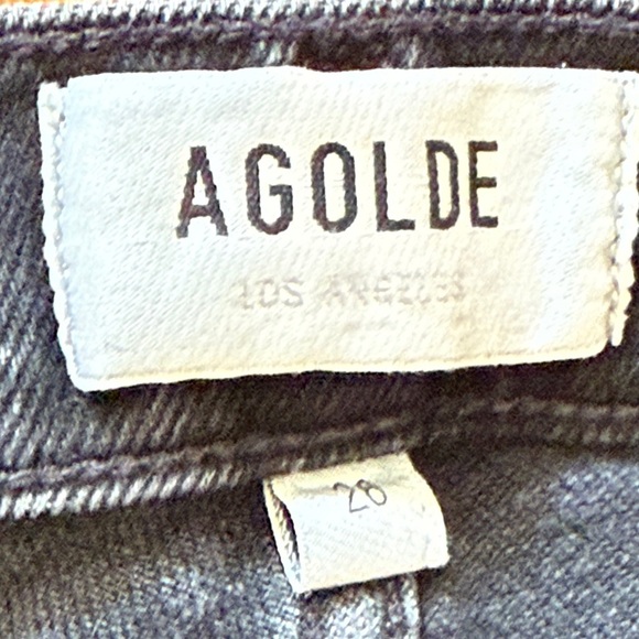 Agolde sz 26 Charcoal Denim Jeans zip front great condition - Picture 3 of 5